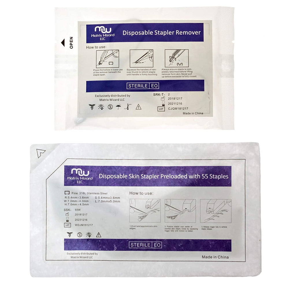 Disposable Skin Stapler (Suture Thread Alternative) with 55 Preloaded ...